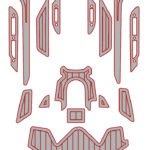 Light gray+Red / Teak